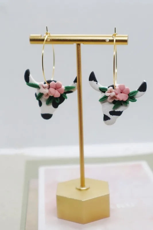 Cow Clay Earrings