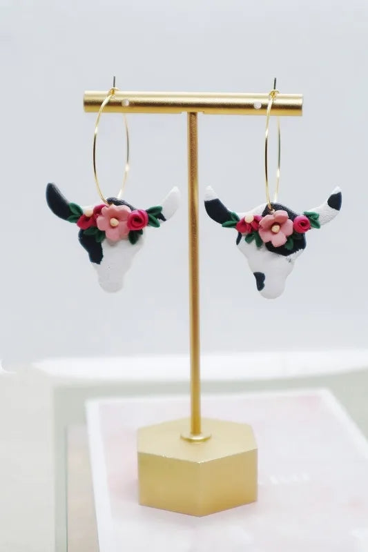 Cow Clay Earrings