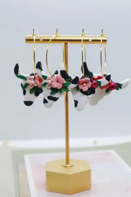 Cow Clay Earrings