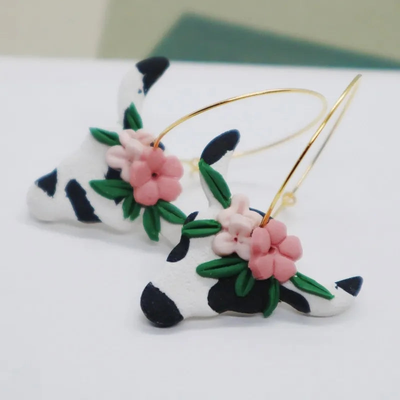 Cow Clay Earrings