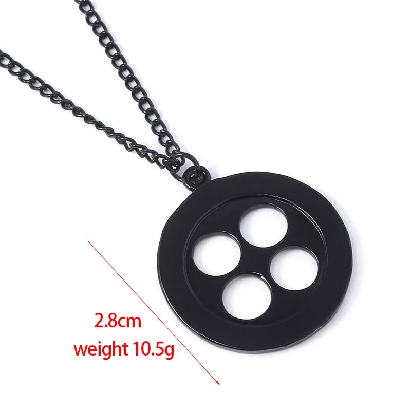 Black Button Necklace