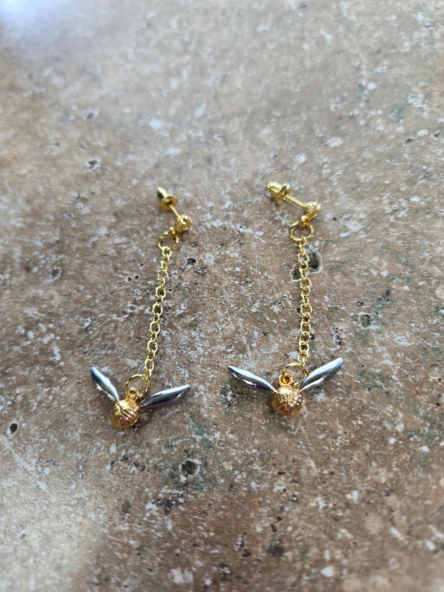 Flying Gold Ball Dangle Earrings
