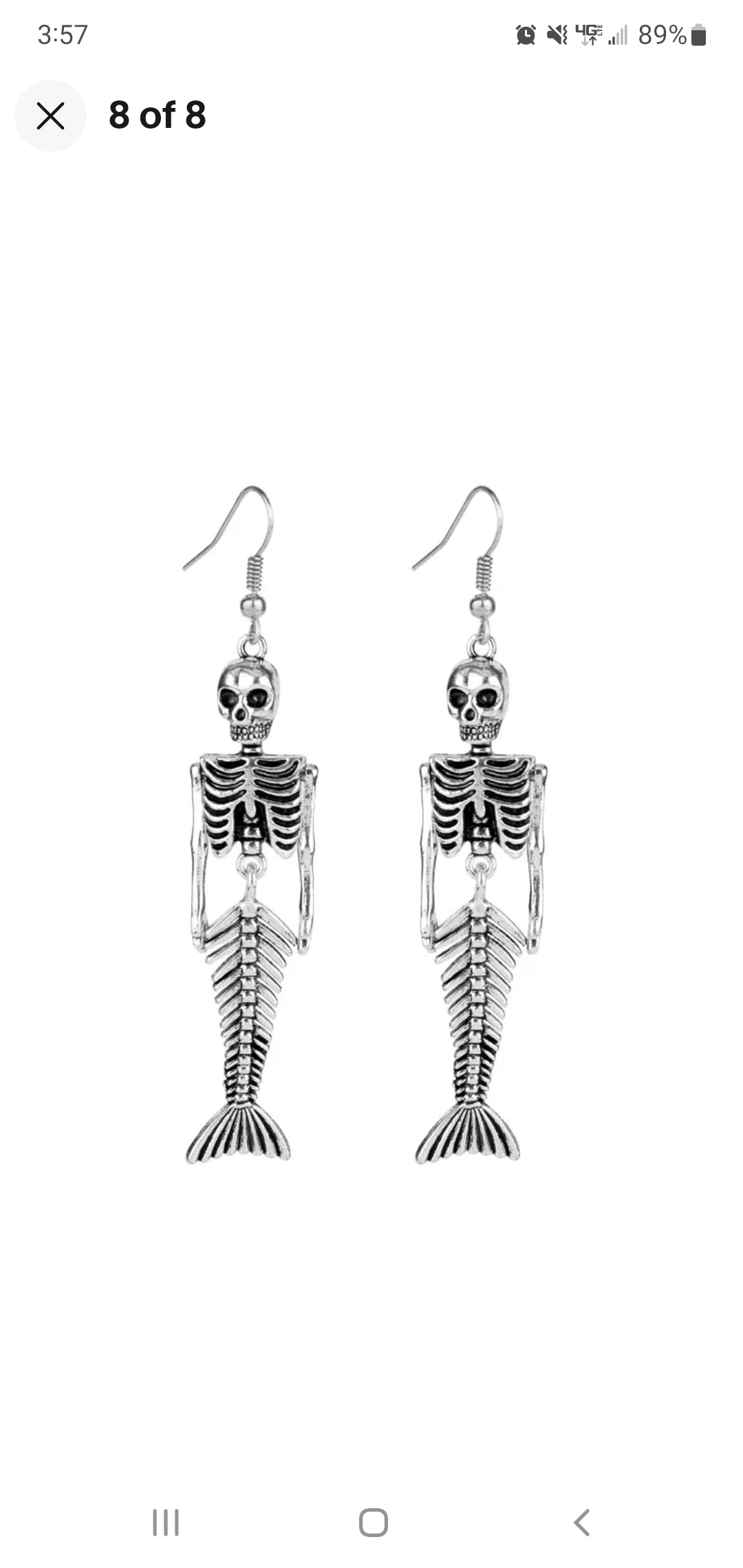 Mermaid Skeleton Earrings