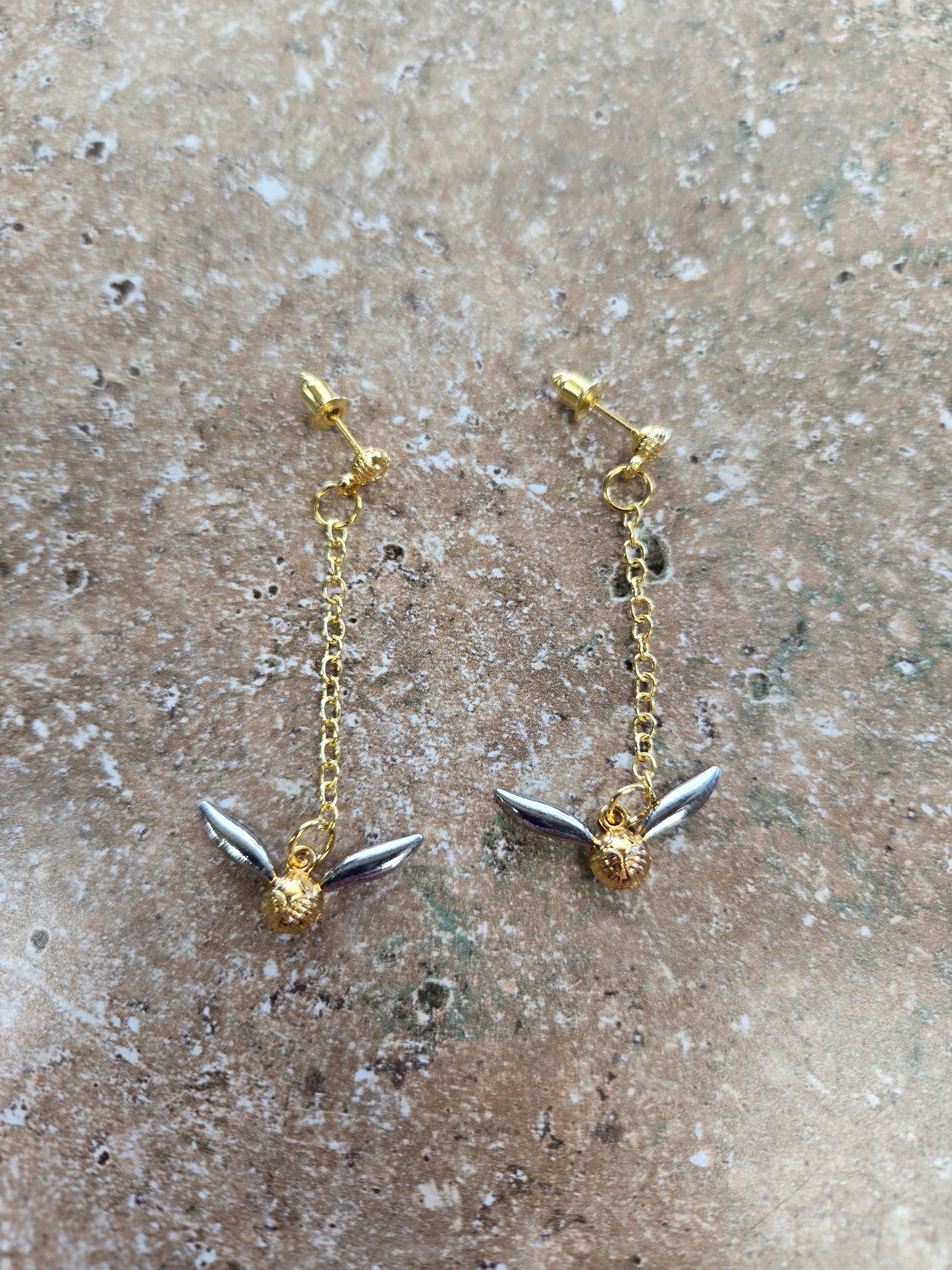 Flying Gold Ball Dangle Earrings