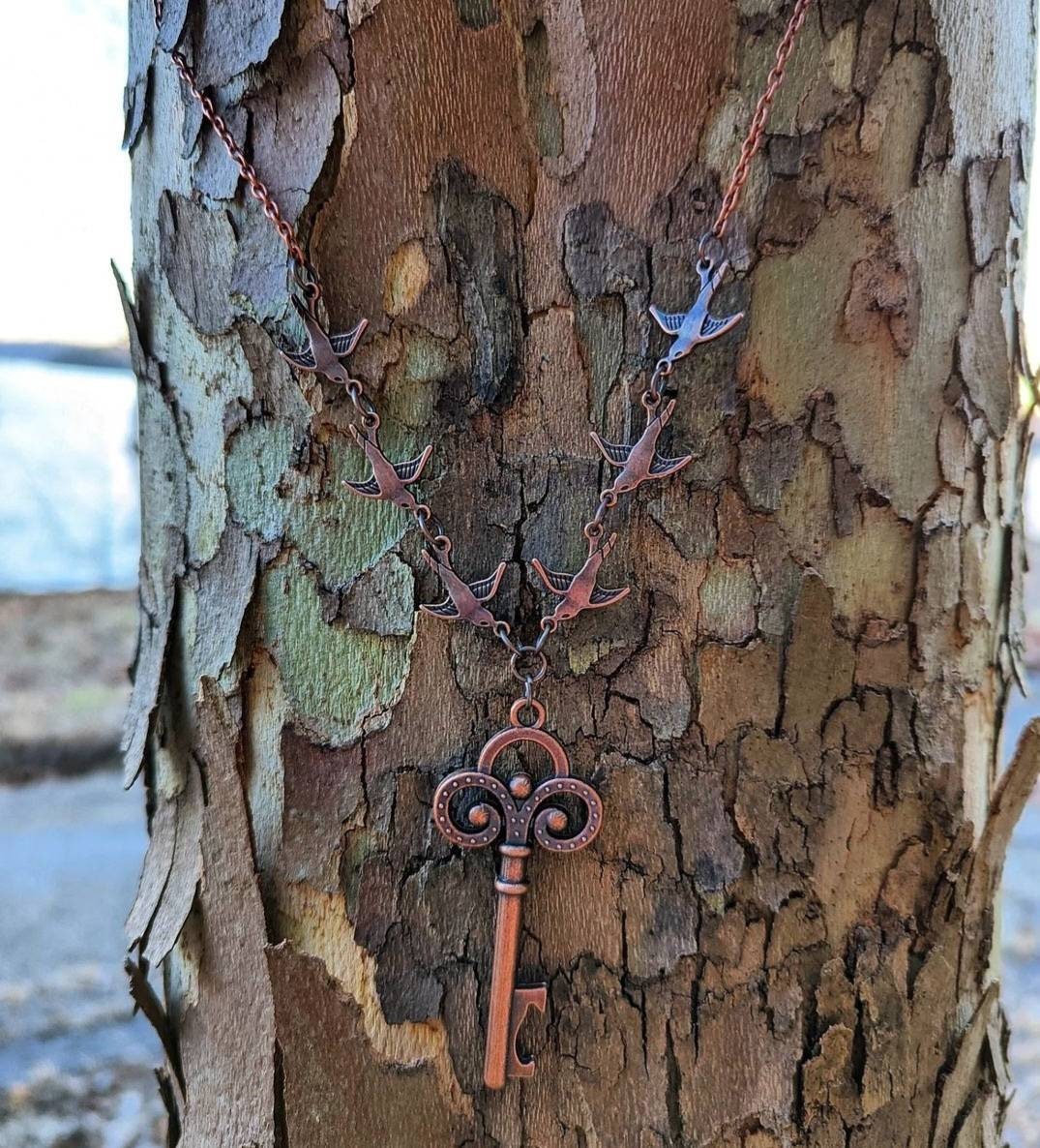 Bird Key Necklace