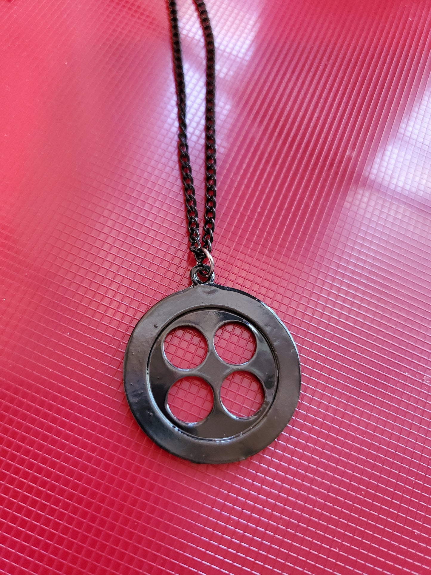 Black Button Necklace