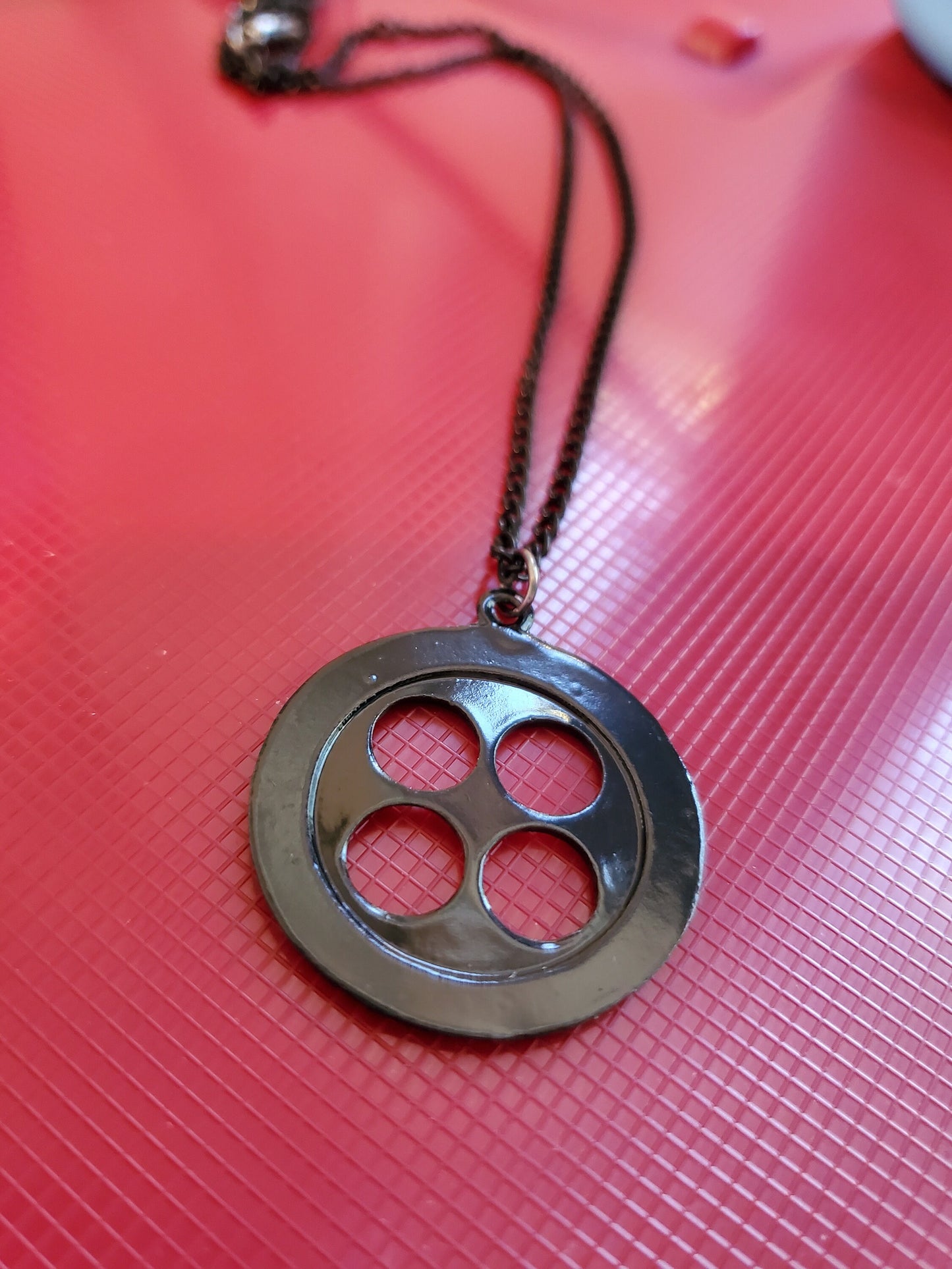 Black Button Necklace