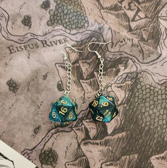 Green Dice Earrings