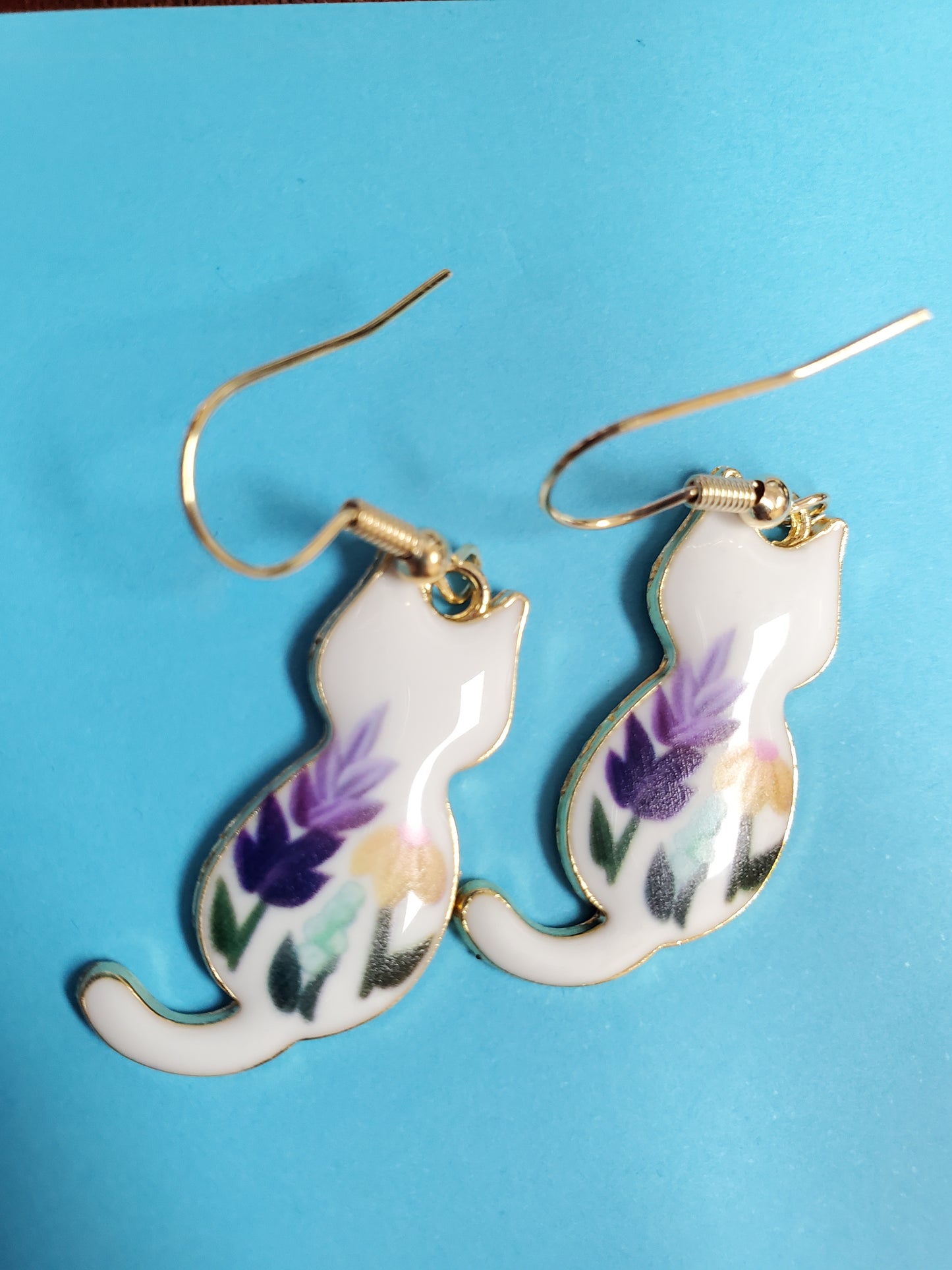 Enamel Cat Earrings