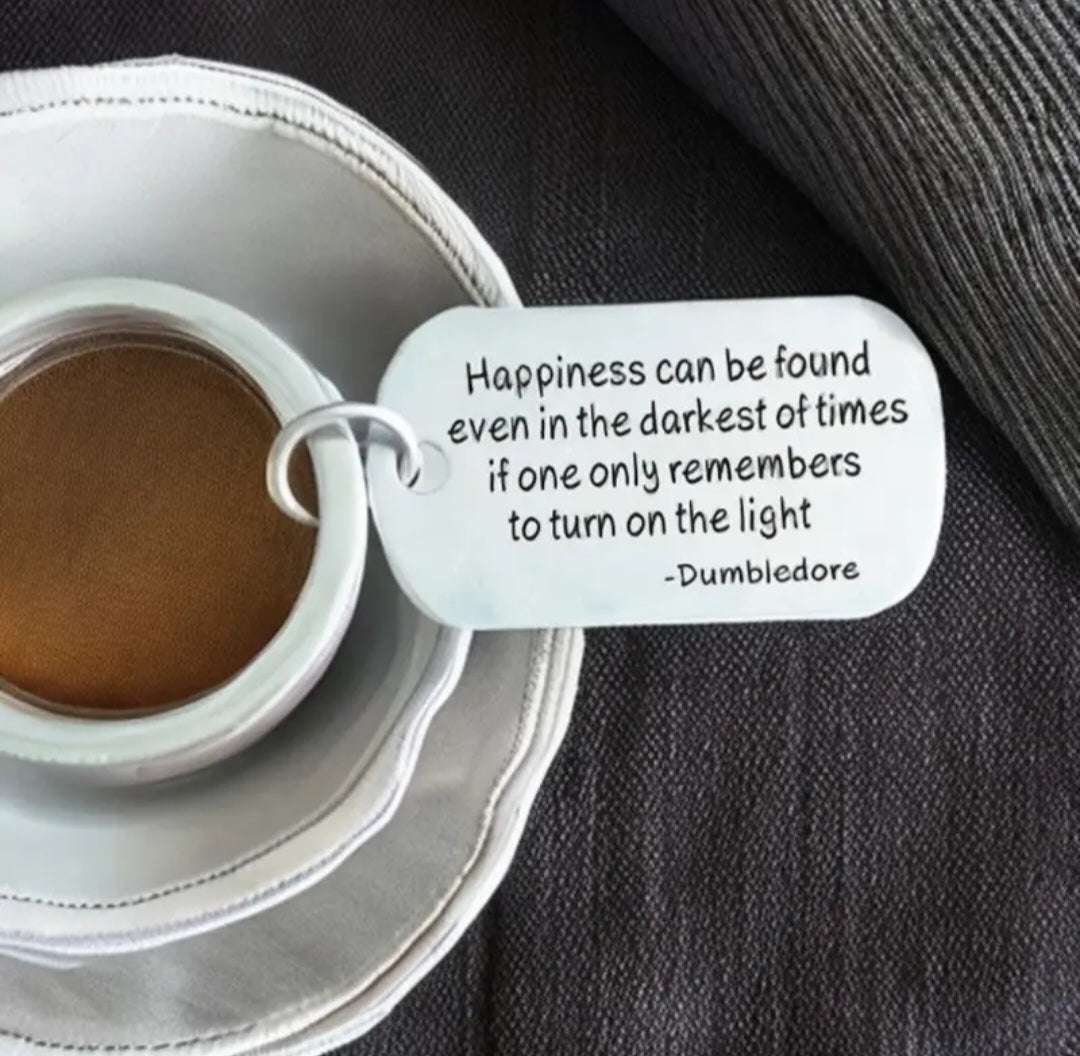 Happiness Quote Keychain