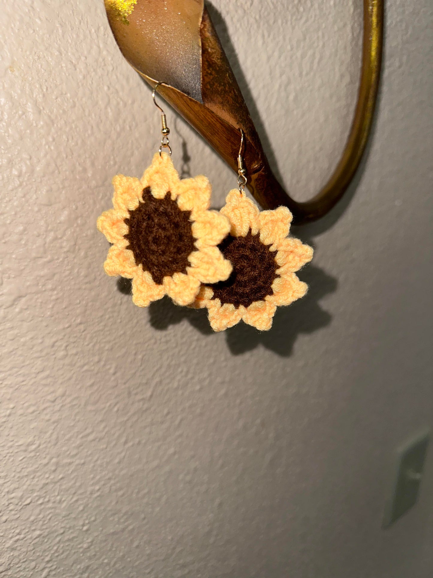 Crochet Sunflower Earrings