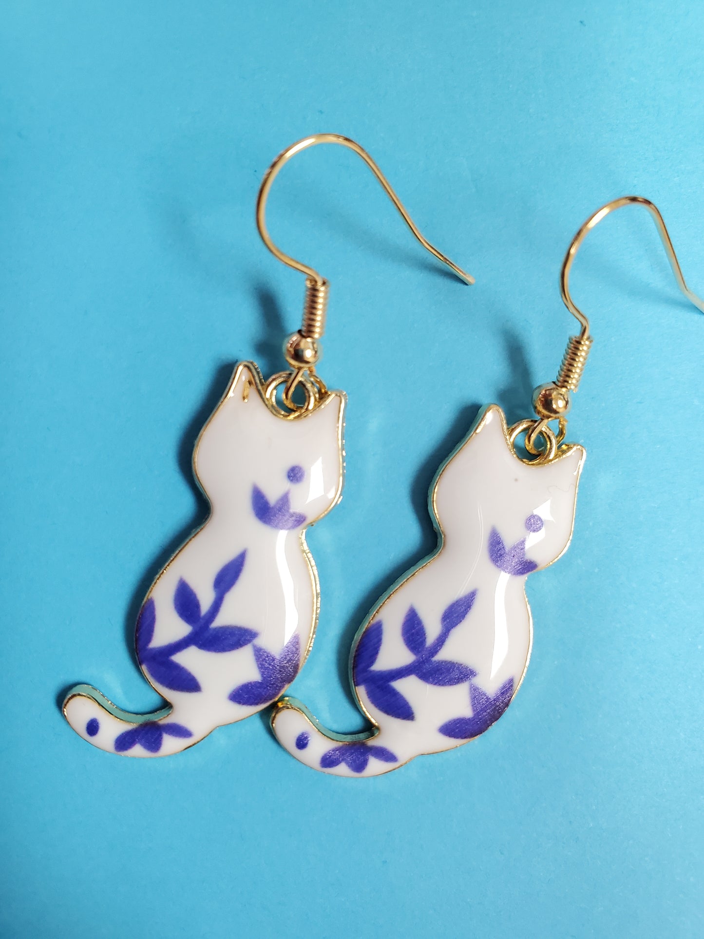 Enamel Cat Earrings