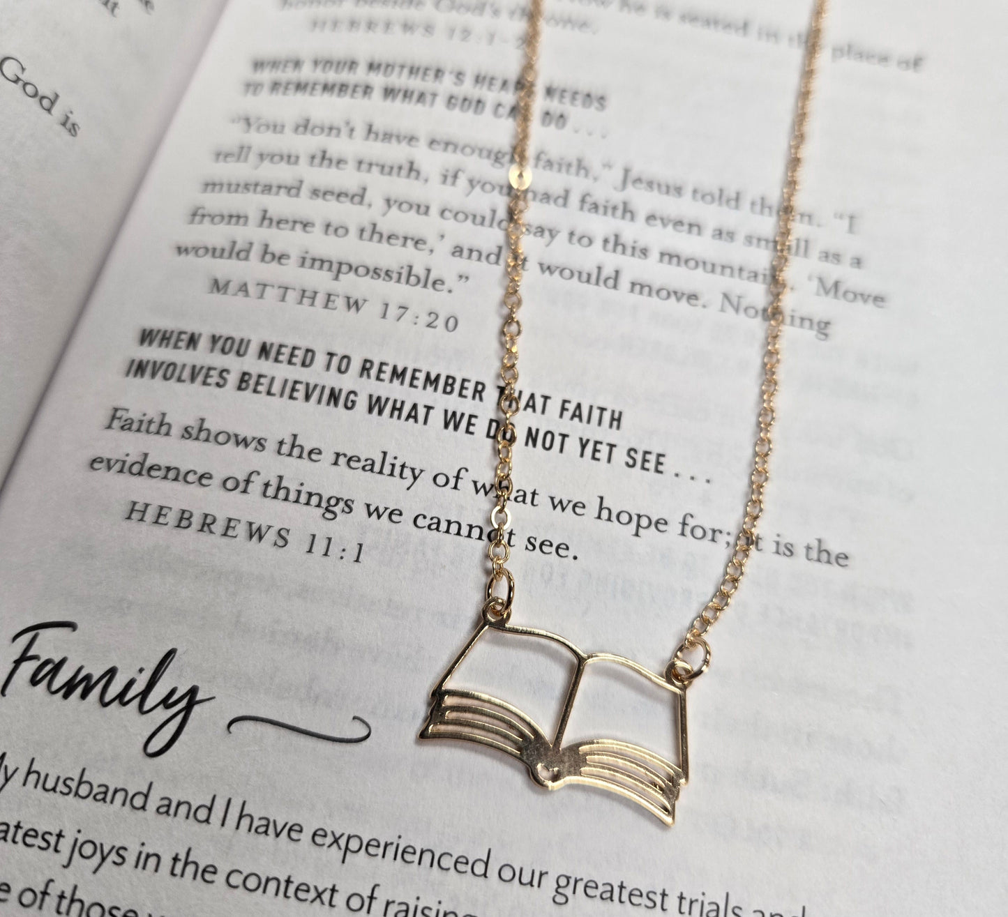 Open Book Necklace