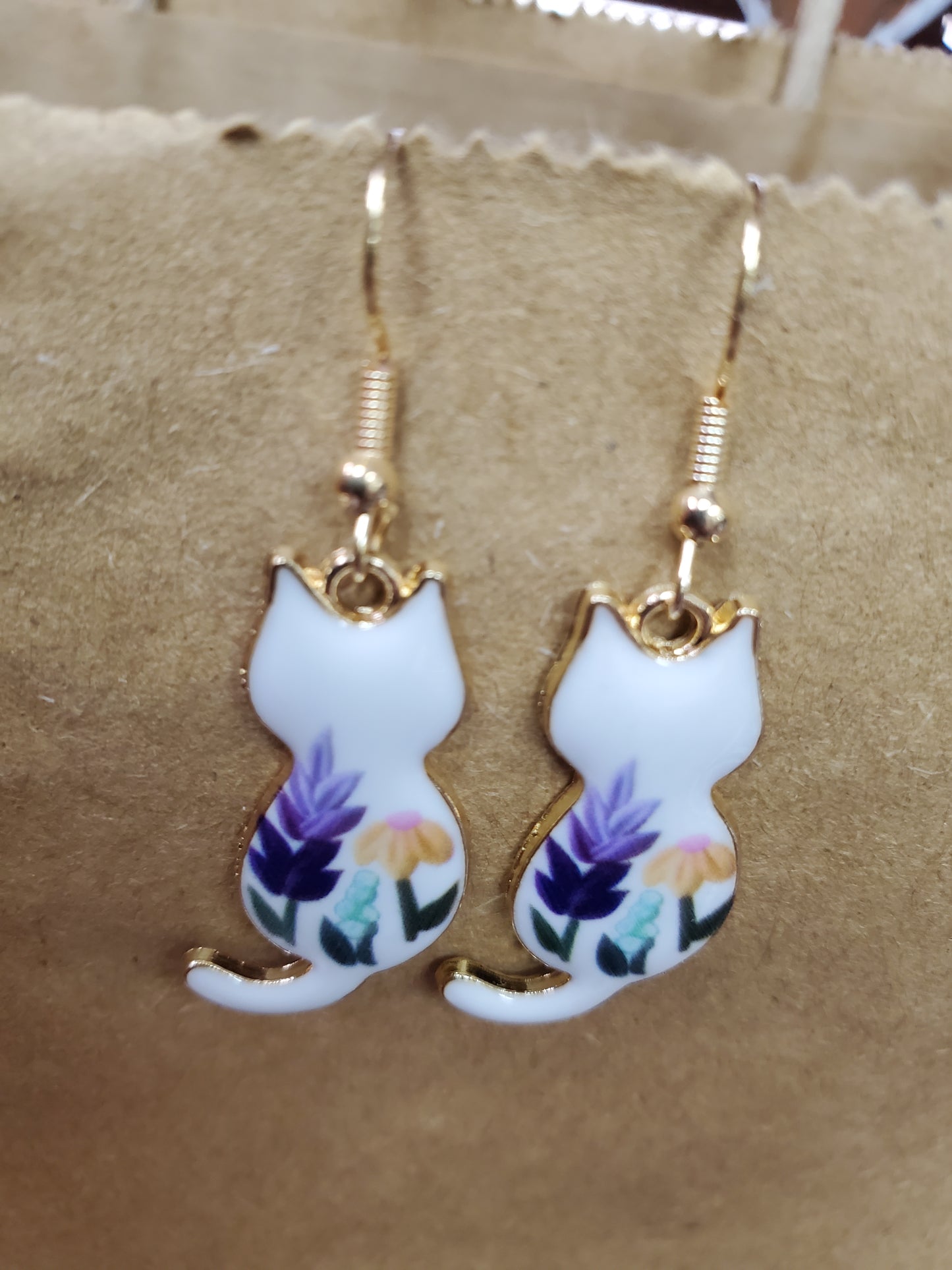 Enamel Cat Earrings