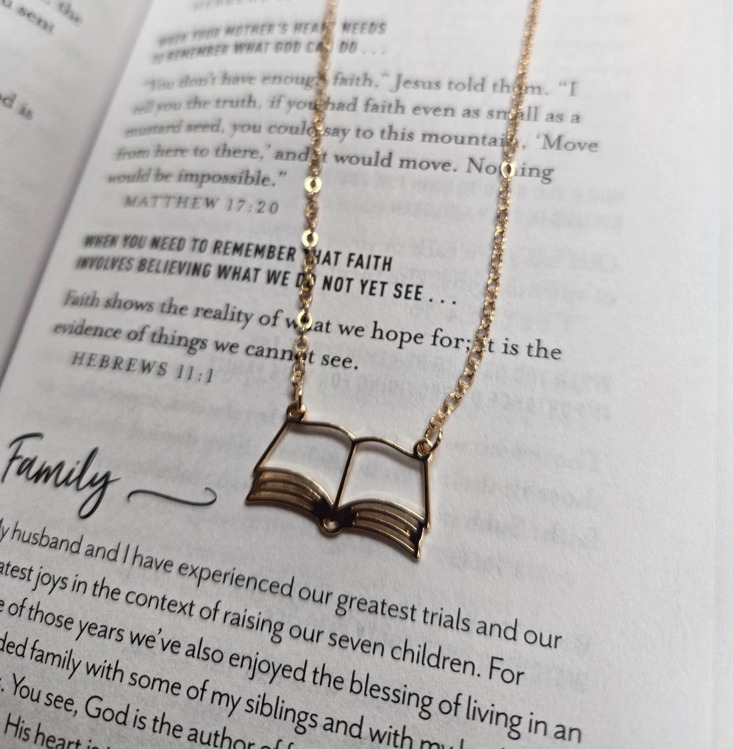 Open Book Necklace