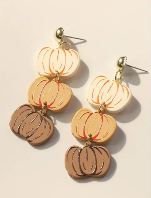 Tier Pumpkin Clay Earrings