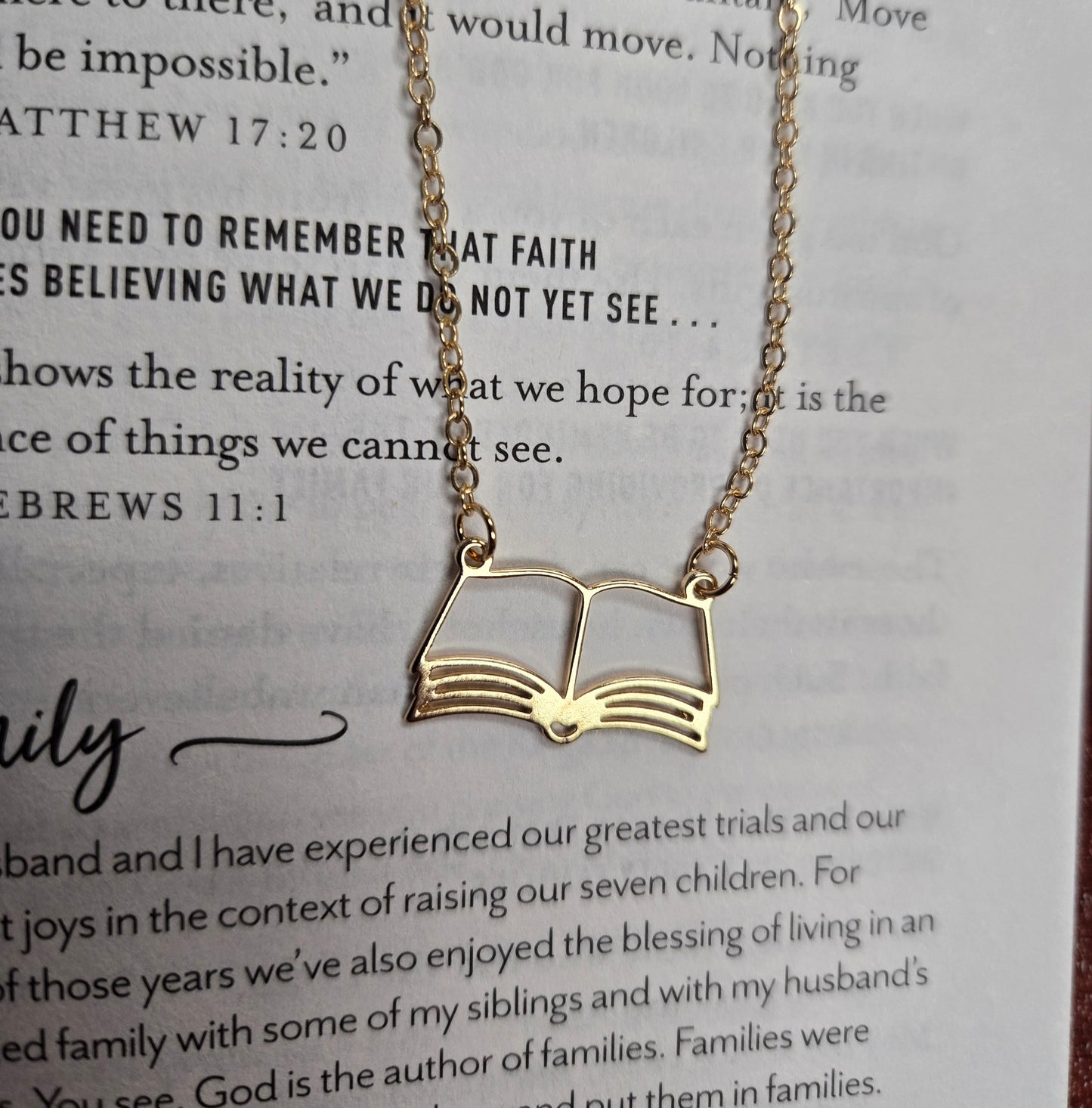 Open Book Necklace