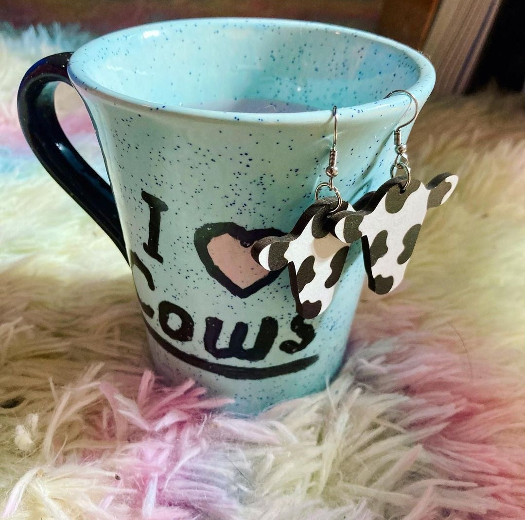 Cow Wood Earrings