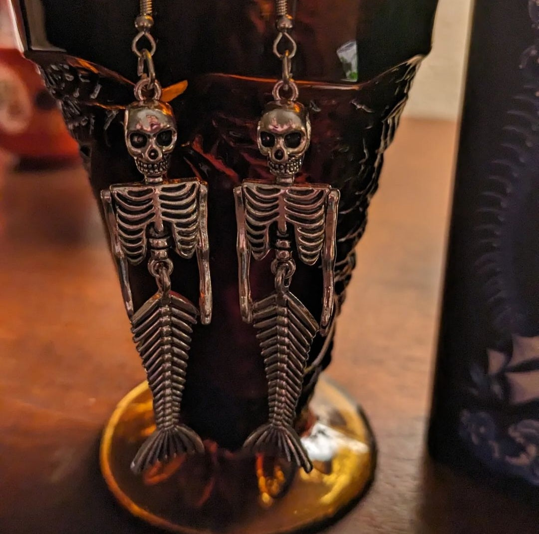 Mermaid Skeleton Earrings