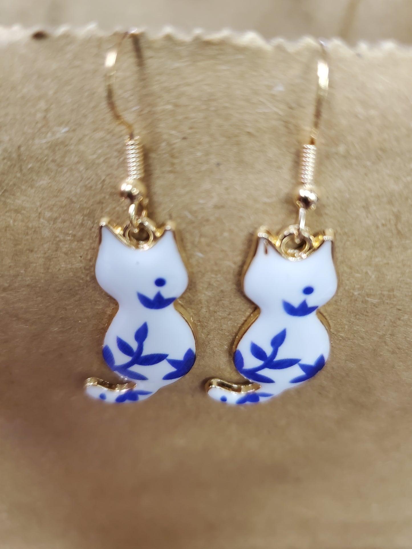Enamel Cat Earrings