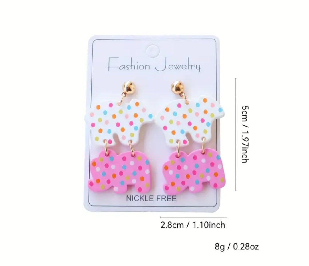Frosted Animal Cookie Earrings