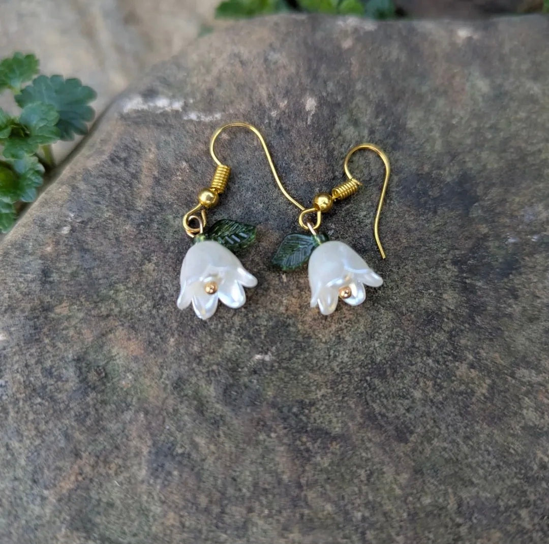 Pearl Bell Orchid Earrings