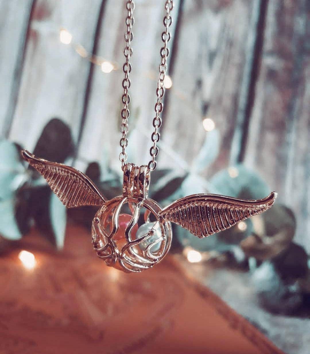 Flying Golden Cage Necklace