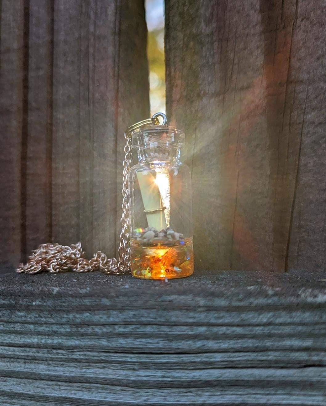 Pirate Map Jar Necklace